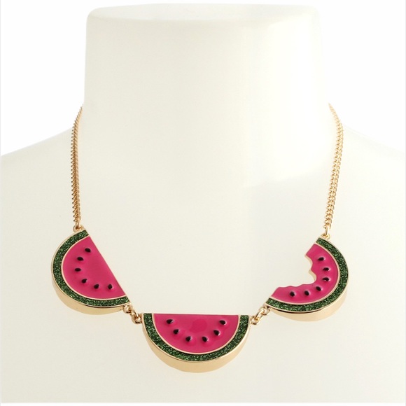 Betsey Johnson Watermelon Frontal Necklace, Pink - Picture 4 of 6